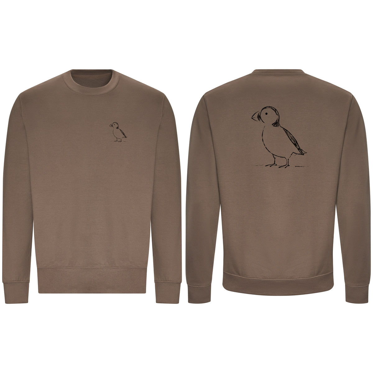 Proud Puffin Adult Sweatshirt - Wild Lines Mocha Brown colour variant image