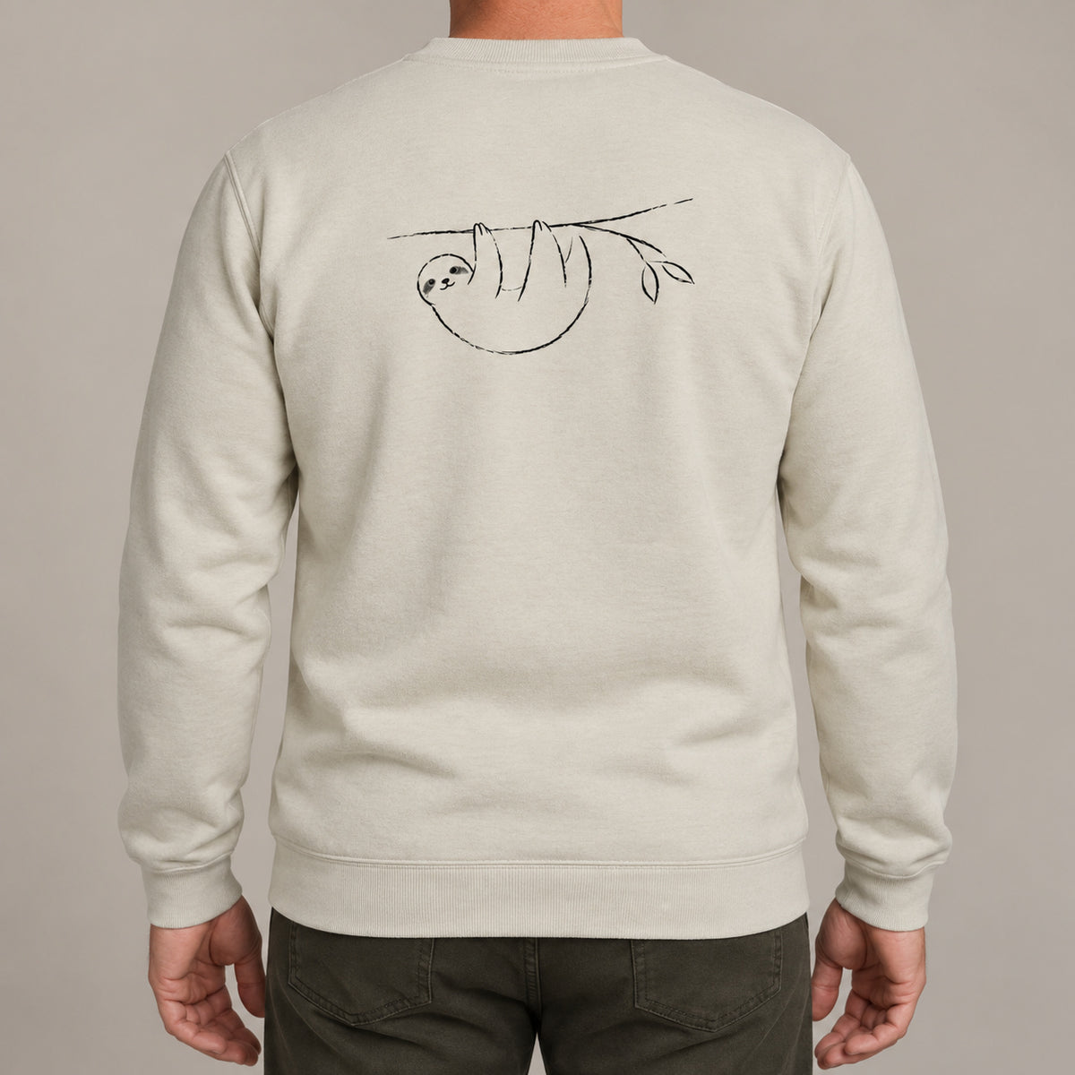 Hanging Sloth Adult Sweatshirt - Wild Lines lead image