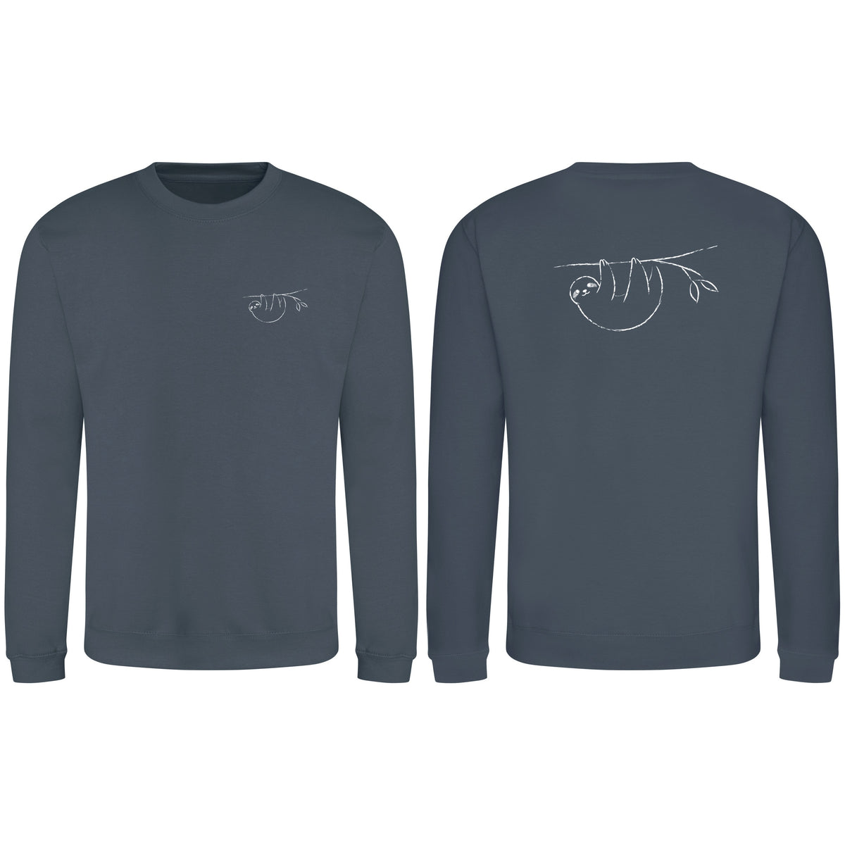 Hanging Sloth Adult Sweatshirt - Wild Lines Airforce Blue colour variant image