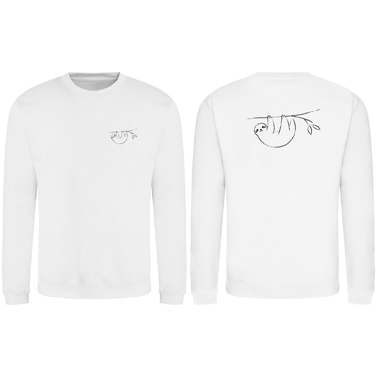 Hanging Sloth Adult Sweatshirt - Wild Lines Arctic White colour variant image