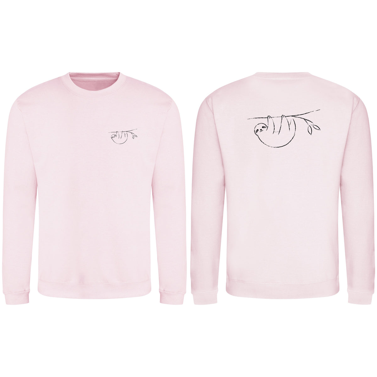 Hanging Sloth Adult Sweatshirt - Wild Lines Baby Pink colour variant image