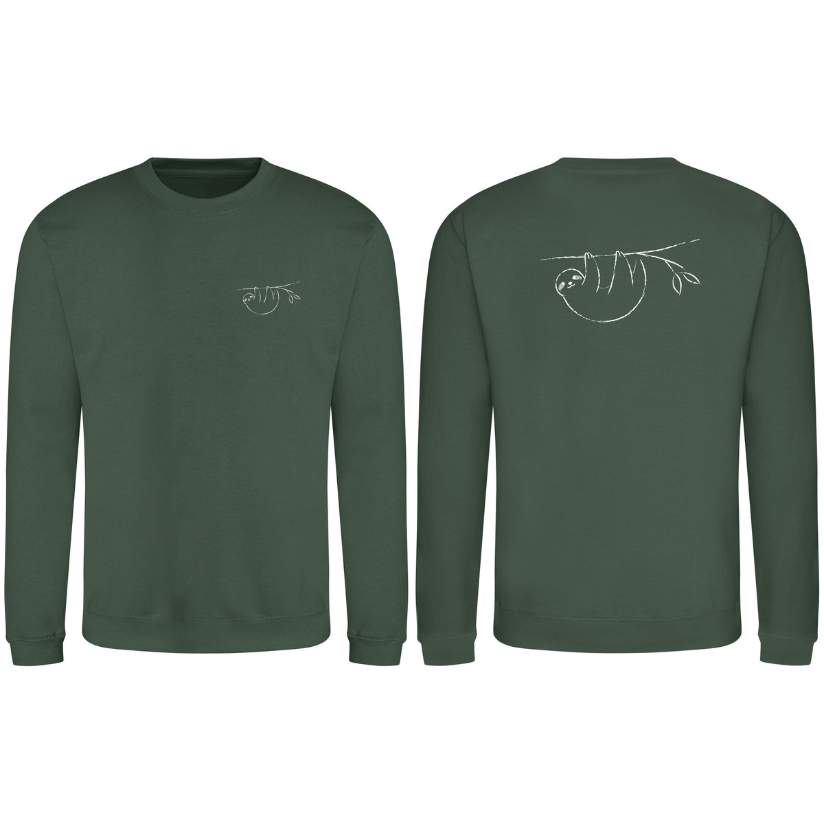 Hanging Sloth Adult Sweatshirt - Wild Lines Bottle Green colour variant image