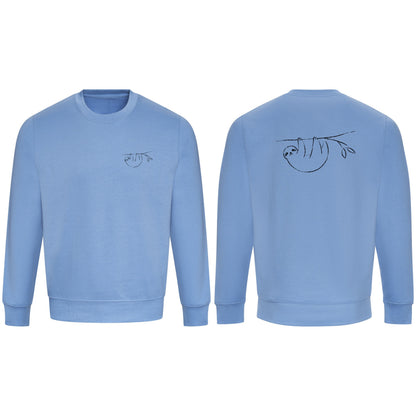 Hanging Sloth Adult Sweatshirt - Wild Lines Cornflower Blue colour variant image