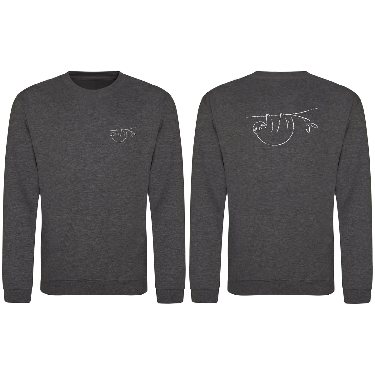 Hanging Sloth Adult Sweatshirt - Wild Lines Charcoal colour variant image