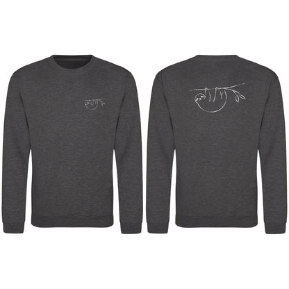 Hanging Sloth Adult Sweatshirt - Wild Lines Charcoal colour variant image