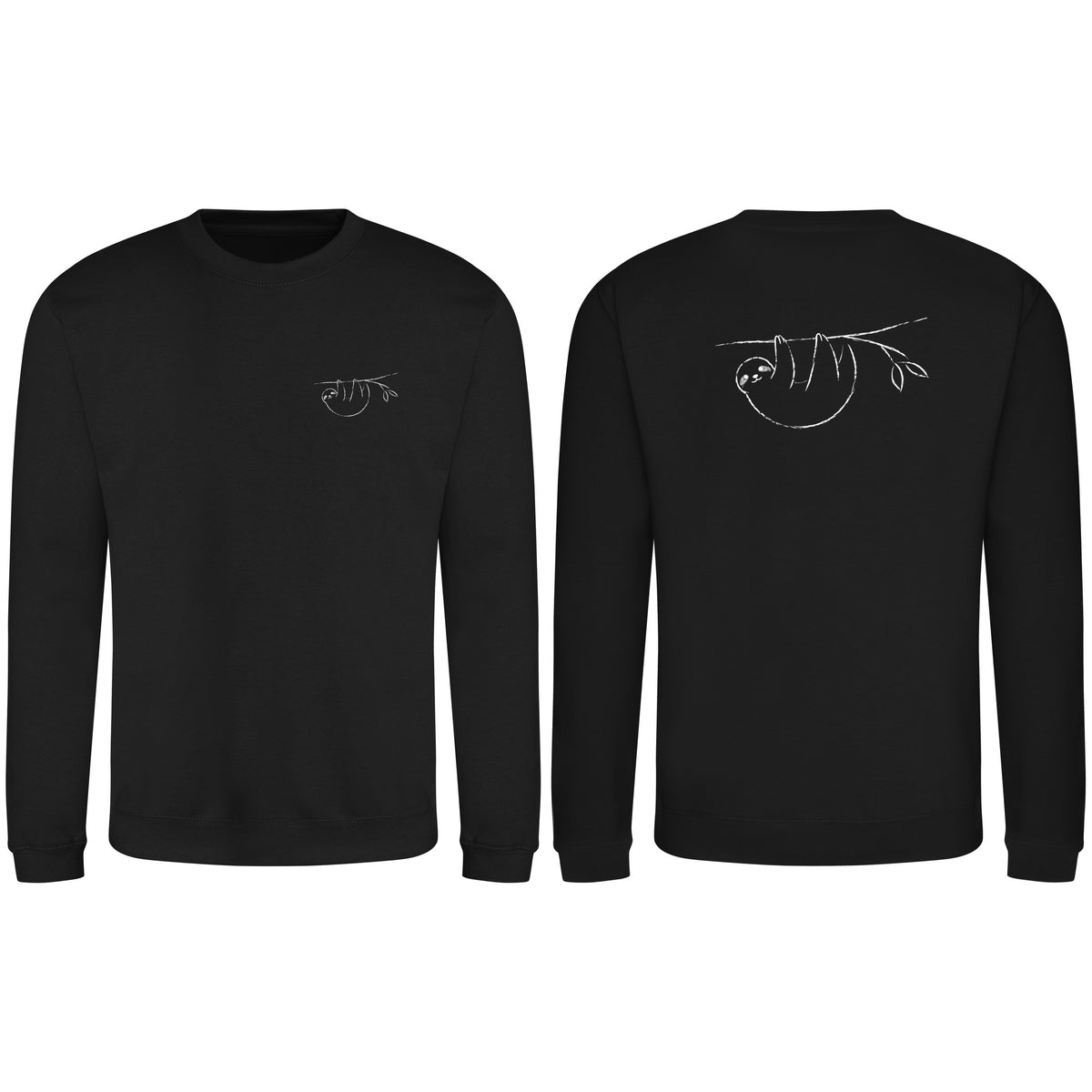 Hanging Sloth Adult Sweatshirt - Wild Lines Deep Black colour variant image