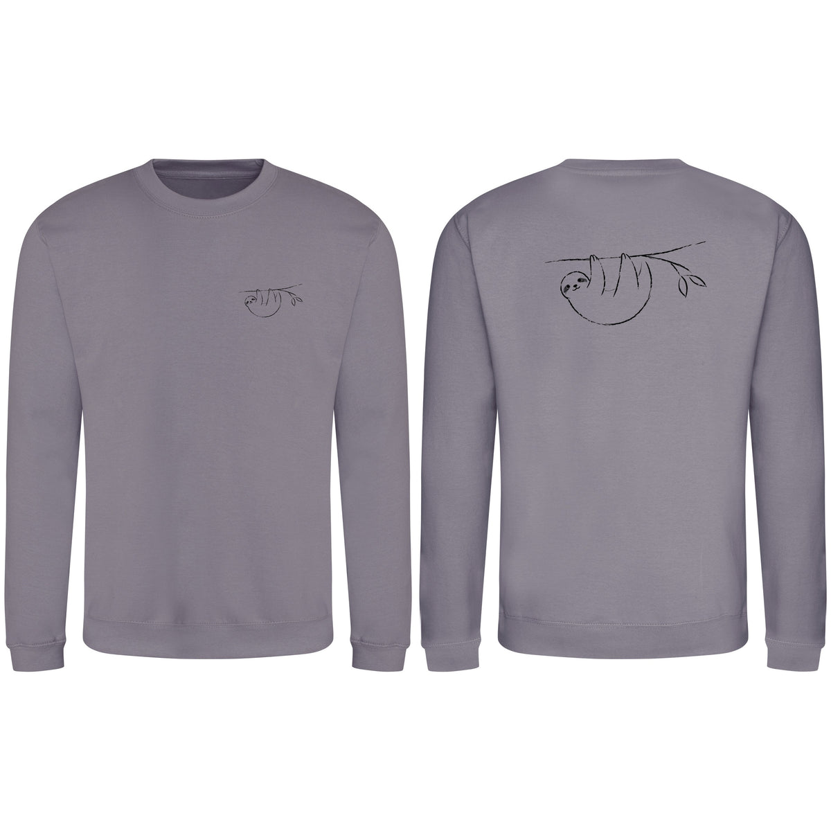Hanging Sloth Adult Sweatshirt - Wild Lines Dusty Lilac colour variant image