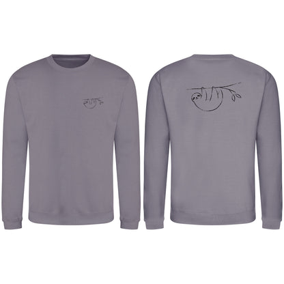 Hanging Sloth Adult Sweatshirt - Wild Lines Dusty Lilac colour variant image