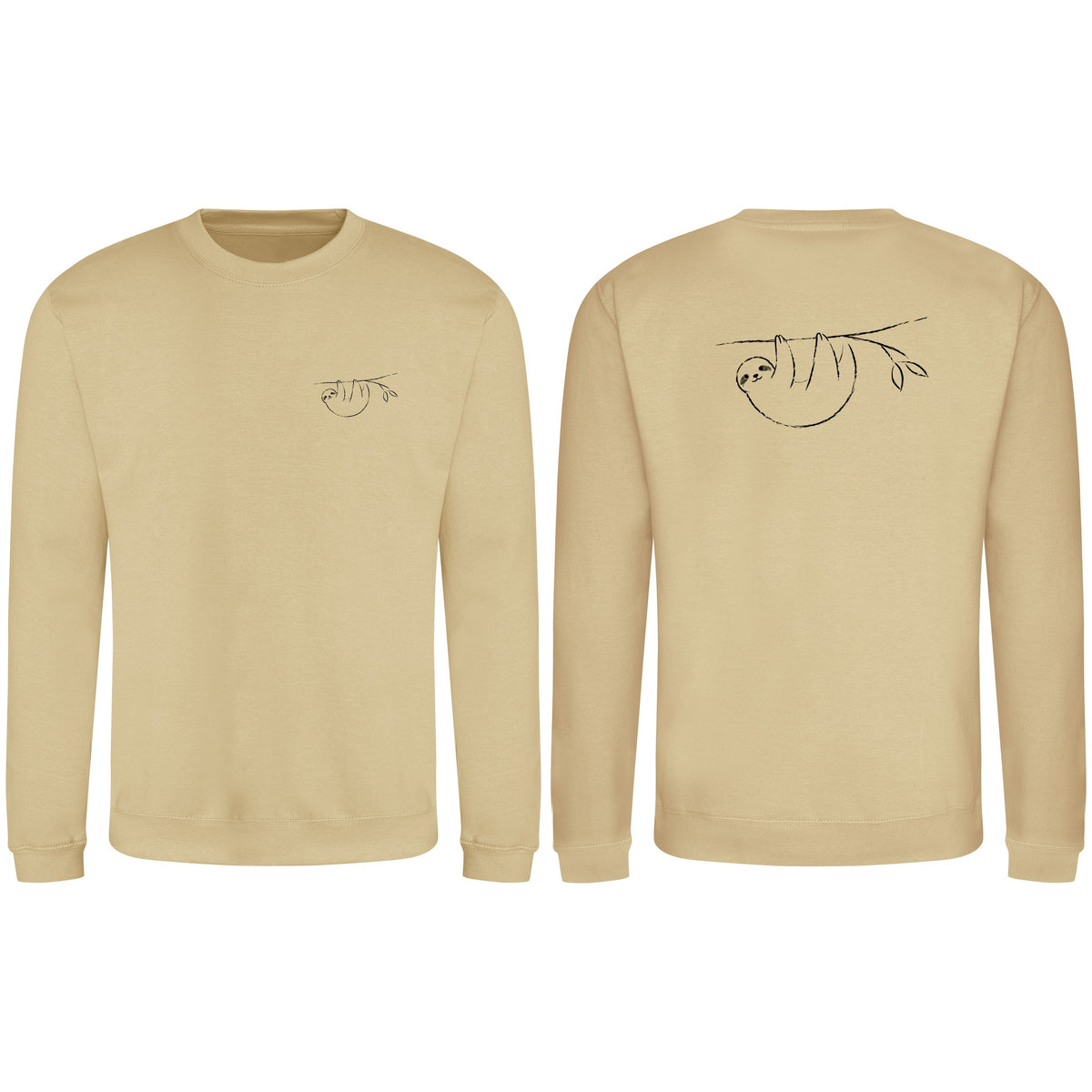Hanging Sloth Adult Sweatshirt - Wild Lines Desert Sand colour variant image