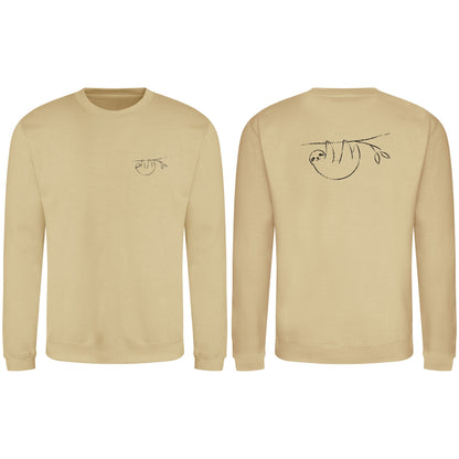 Hanging Sloth Adult Sweatshirt - Wild Lines Desert Sand colour variant image