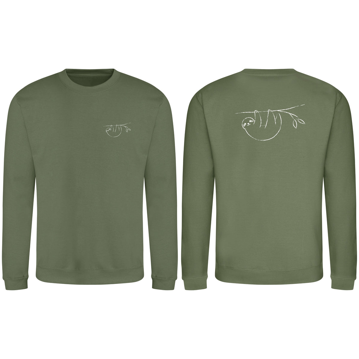 Hanging Sloth Adult Sweatshirt - Wild Lines Earthy Green colour variant image