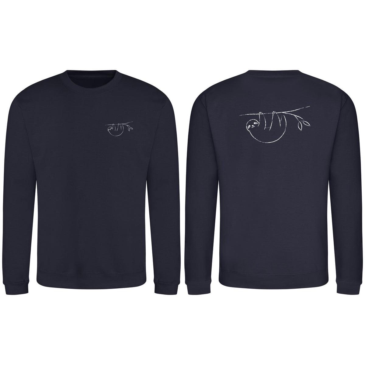 Hanging Sloth Adult Sweatshirt - Wild Lines French Navy colour variant image