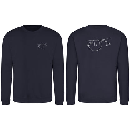 Hanging Sloth Adult Sweatshirt - Wild Lines French Navy colour variant image