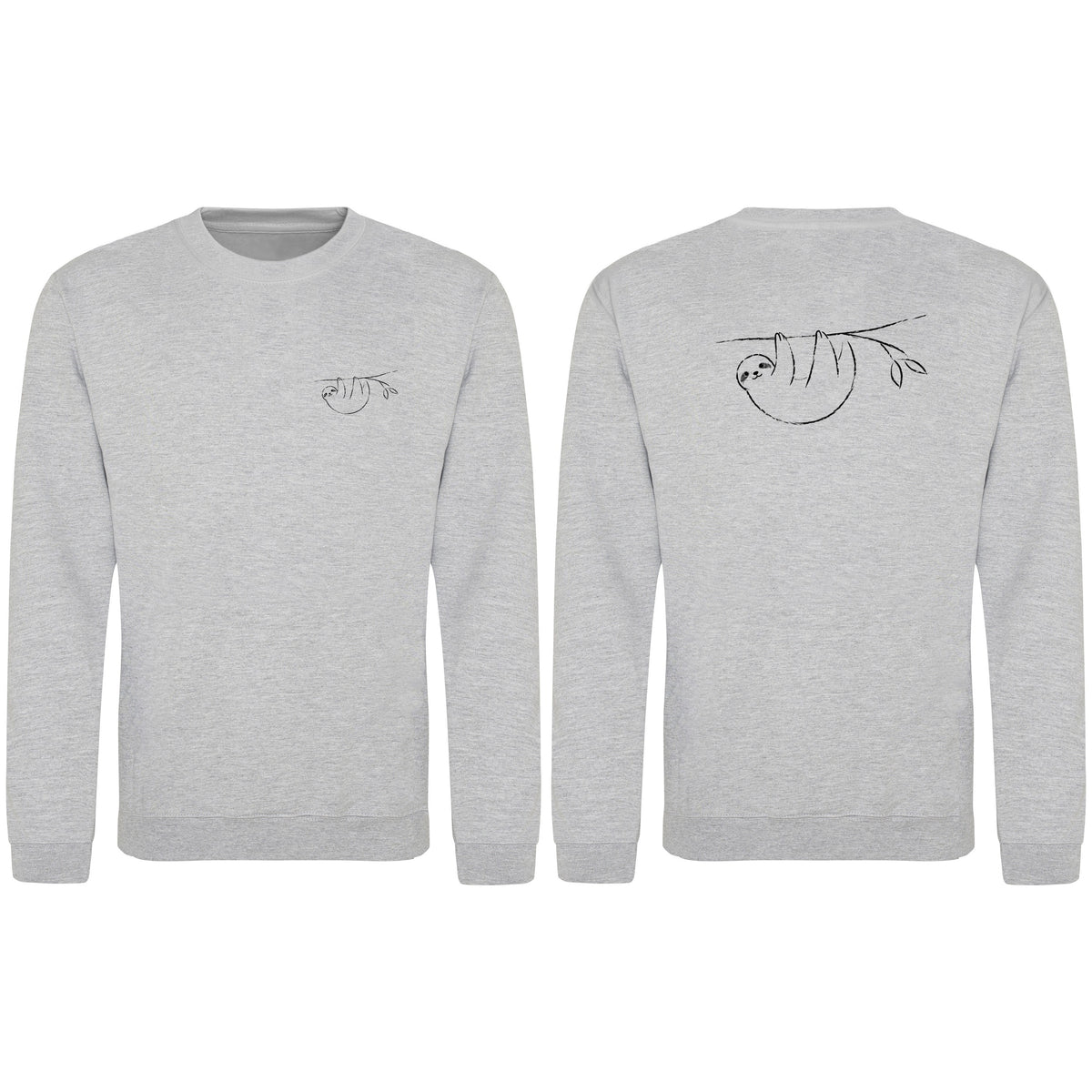 Hanging Sloth Adult Sweatshirt - Wild Lines Heather Grey colour variant image