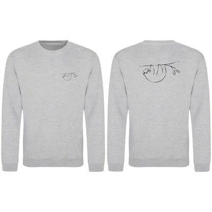 Hanging Sloth Adult Sweatshirt - Wild Lines Heather Grey colour variant image