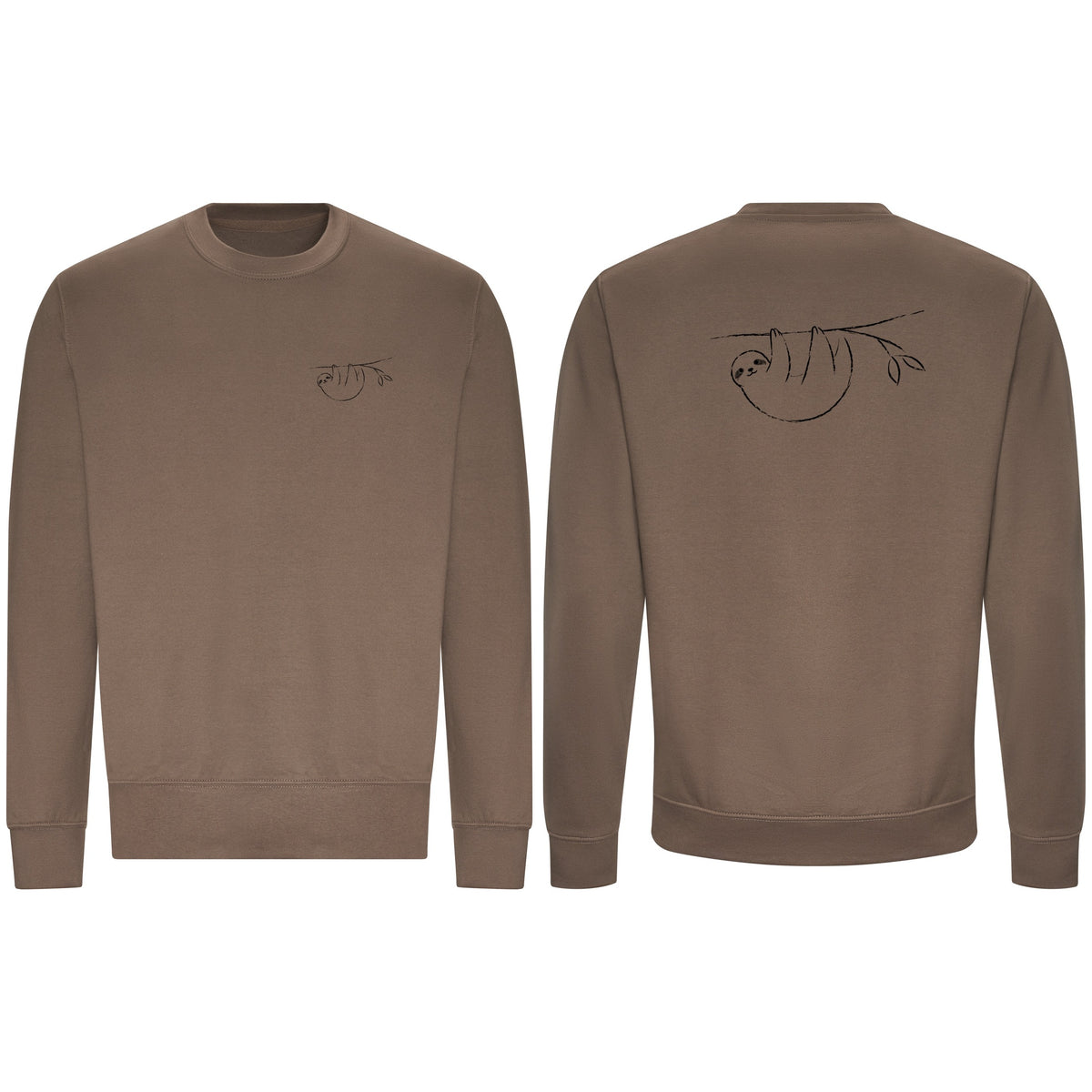 Hanging Sloth Adult Sweatshirt - Wild Lines Mocha Brown colour variant image