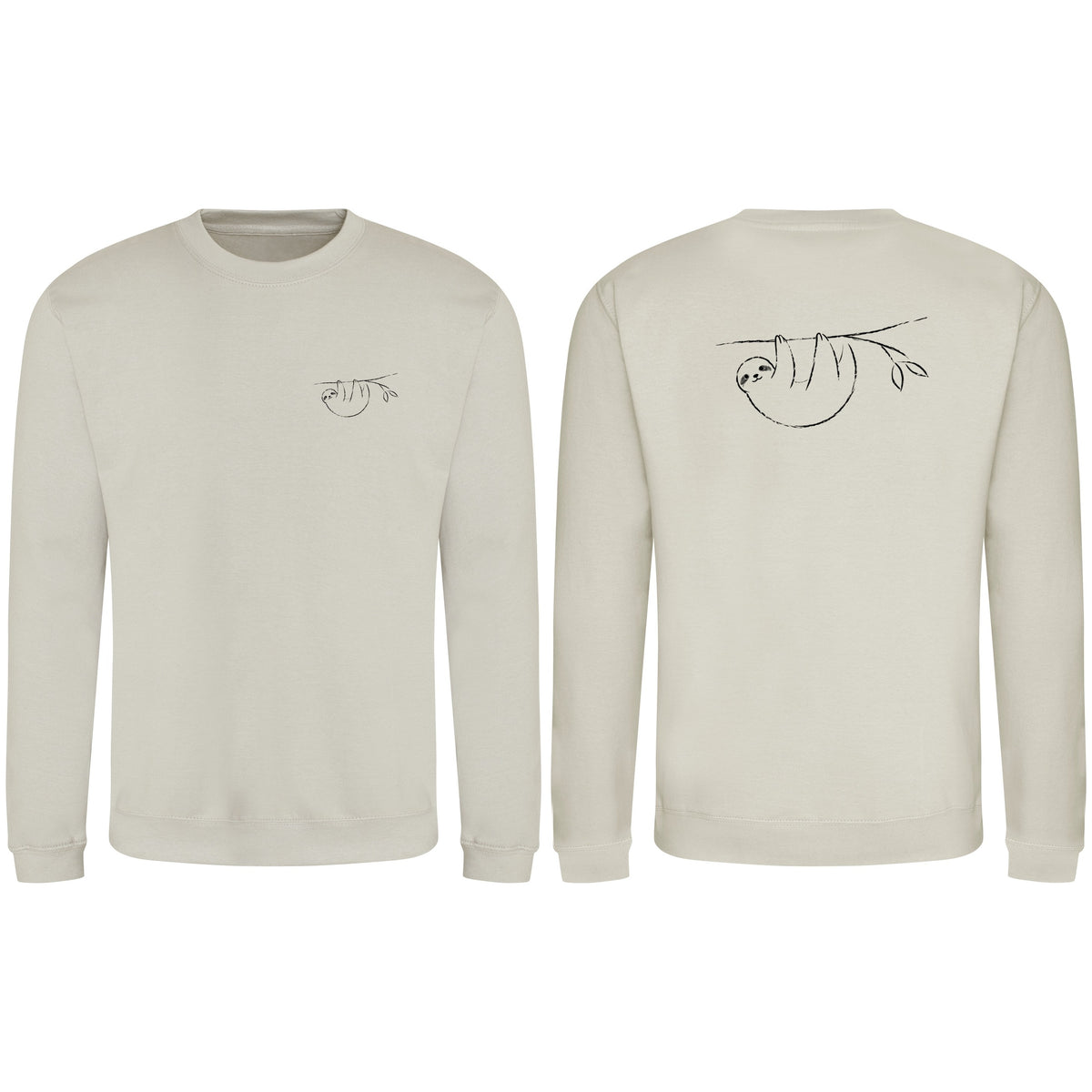 Hanging Sloth Adult Sweatshirt - Wild Lines Natural Stone colour variant image