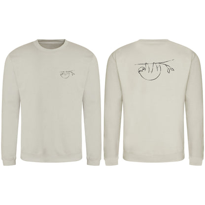 Hanging Sloth Adult Sweatshirt - Wild Lines Natural Stone colour variant image