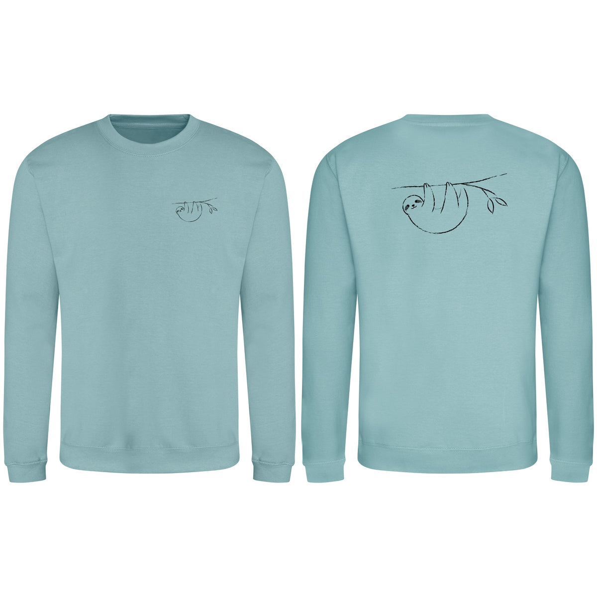 Hanging Sloth Adult Sweatshirt - Wild Lines Seafoam colour variant image