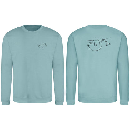 Hanging Sloth Adult Sweatshirt - Wild Lines Seafoam colour variant image
