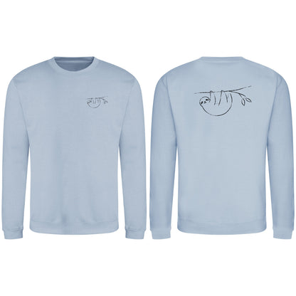 Hanging Sloth Adult Sweatshirt - Wild Lines Sky Blue colour variant image