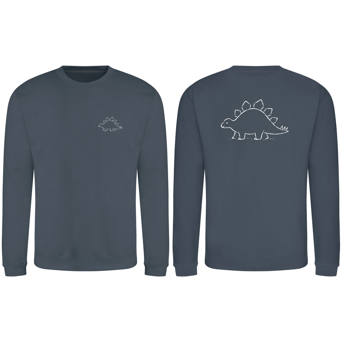 Stepping Stegosaurus Adult Sweatshirt - Wild Lines Airforce Blue colour variant image