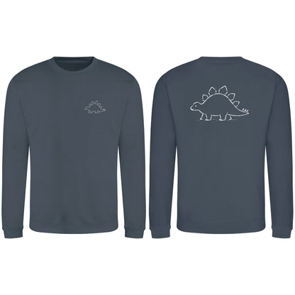 Stepping Stegosaurus Adult Sweatshirt - Wild Lines Airforce Blue colour variant image