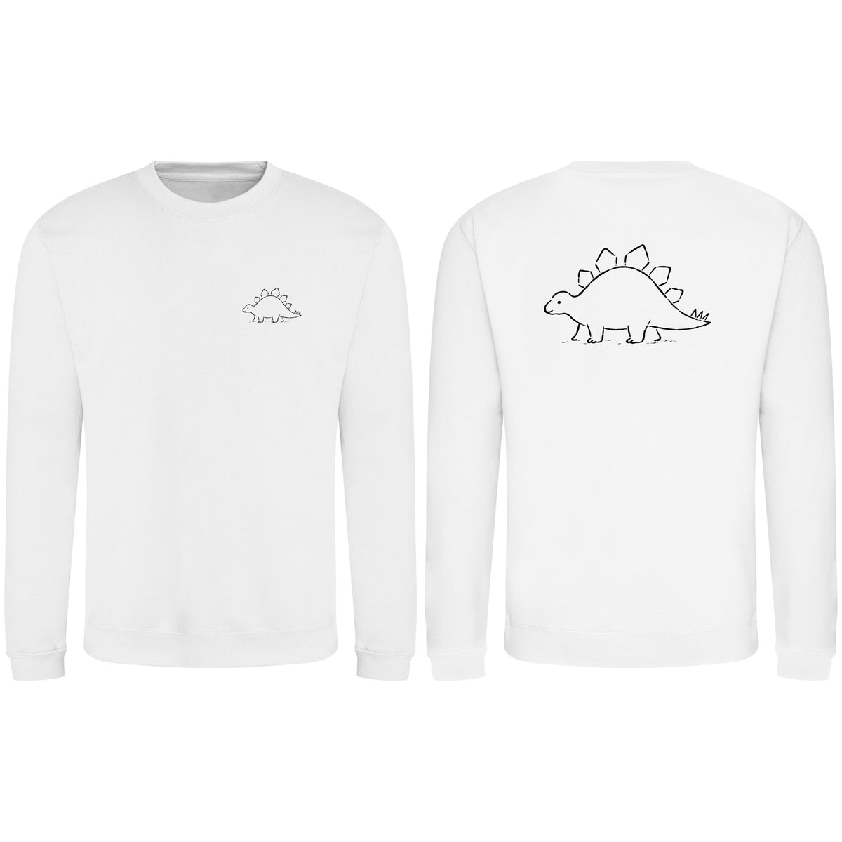 Stepping Stegosaurus Adult Sweatshirt - Wild Lines Arctic White colour variant image