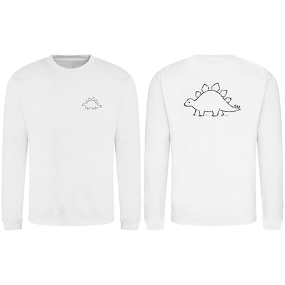 Stepping Stegosaurus Adult Sweatshirt - Wild Lines Arctic White colour variant image
