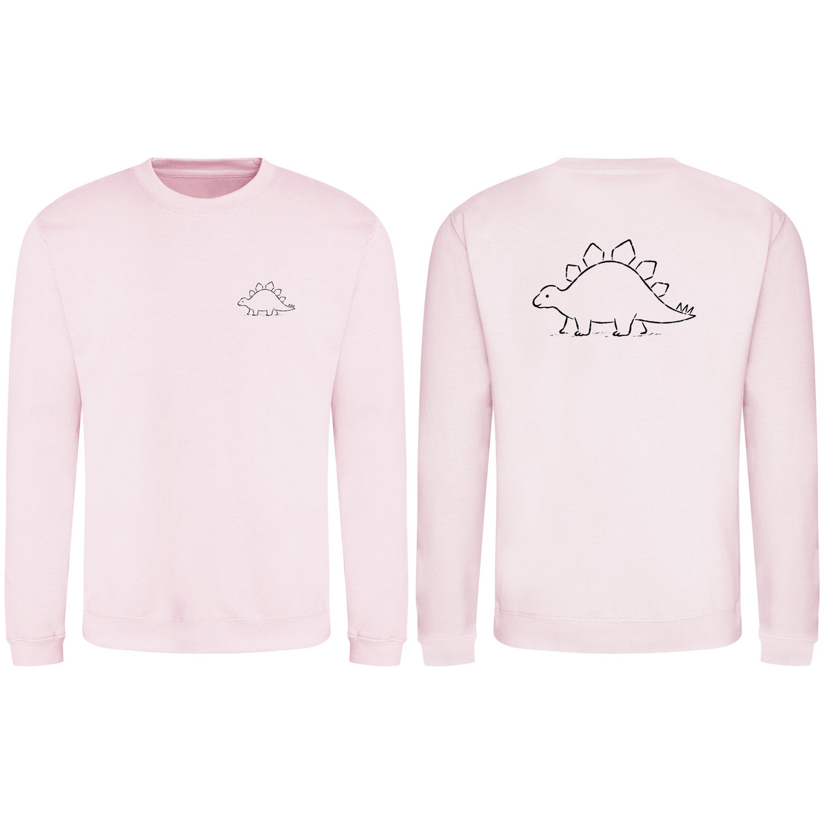 Stepping Stegosaurus Adult Sweatshirt - Wild Lines Baby Pink colour variant image