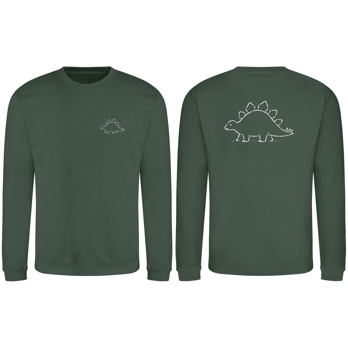Stepping Stegosaurus Adult Sweatshirt - Wild Lines Bottle Green colour variant image