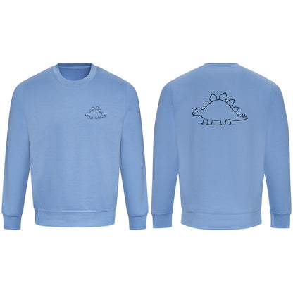 Stepping Stegosaurus Adult Sweatshirt - Wild Lines Cornflower Blue colour variant image