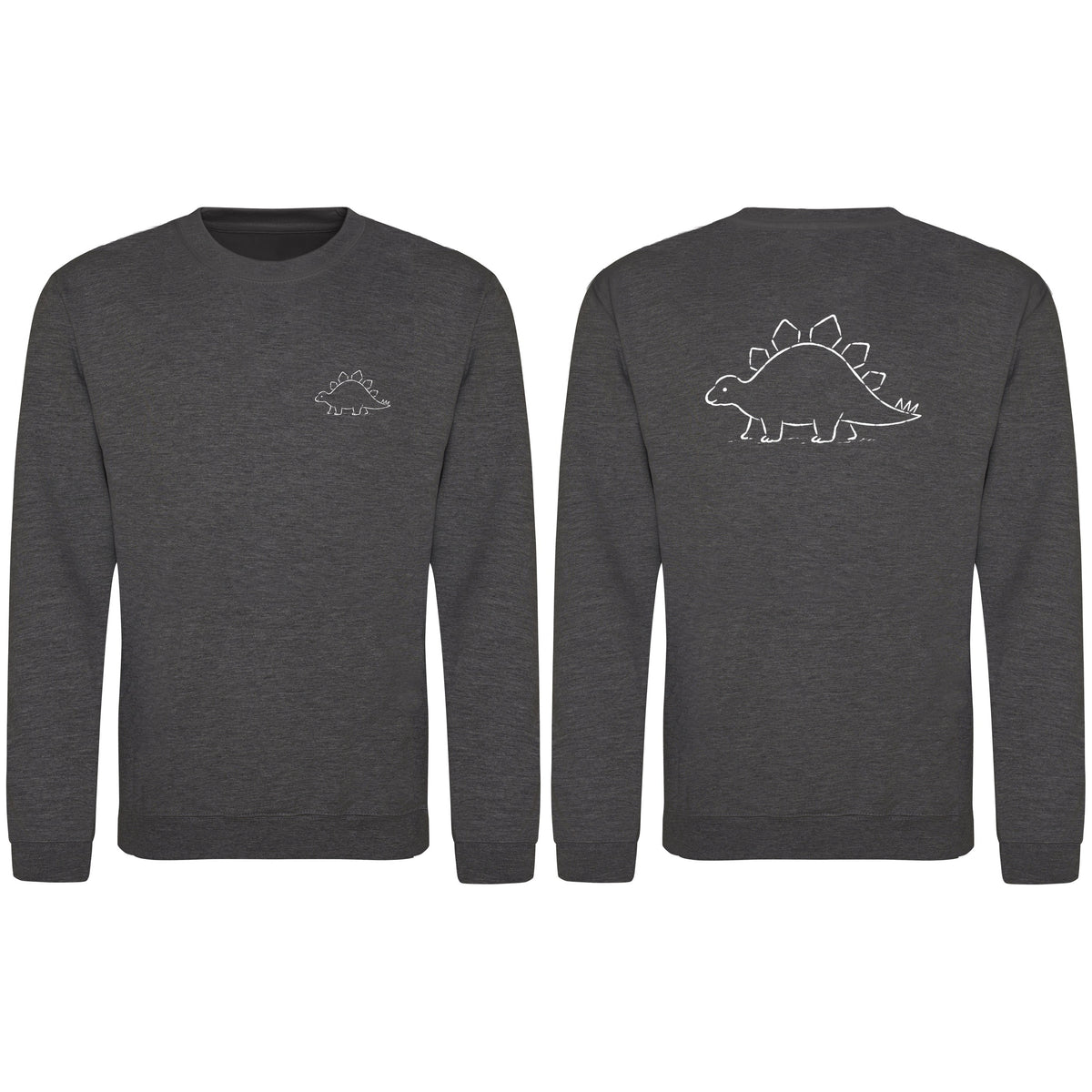 Stepping Stegosaurus Adult Sweatshirt - Wild Lines Charcoal colour variant image