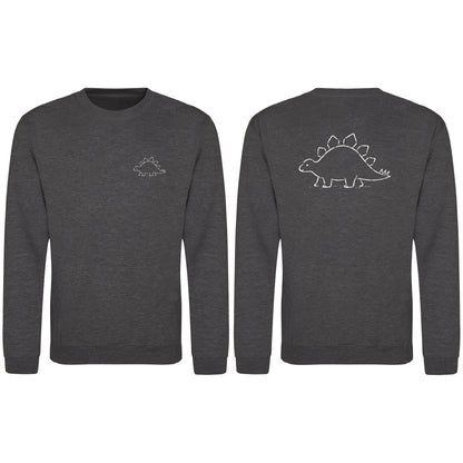 Stepping Stegosaurus Adult Sweatshirt - Wild Lines Charcoal colour variant image