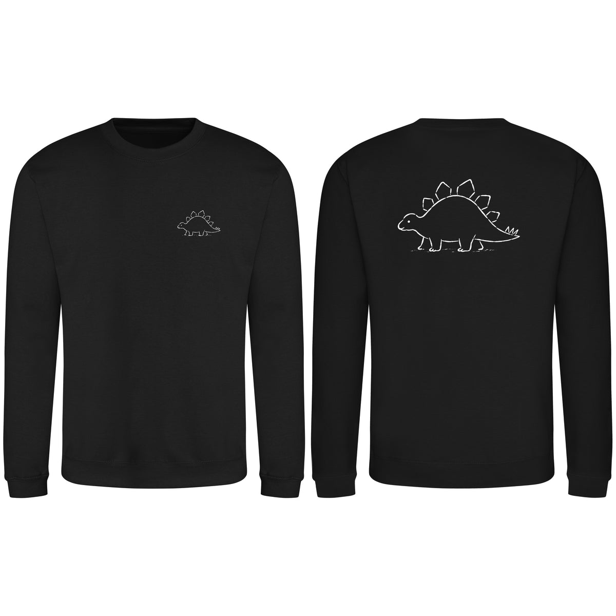 Stepping Stegosaurus Adult Sweatshirt - Wild Lines Deep Black colour variant image