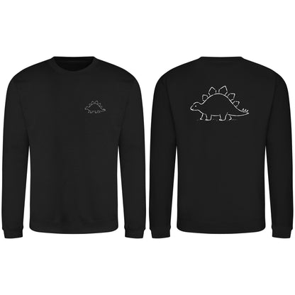 Stepping Stegosaurus Adult Sweatshirt - Wild Lines Deep Black colour variant image