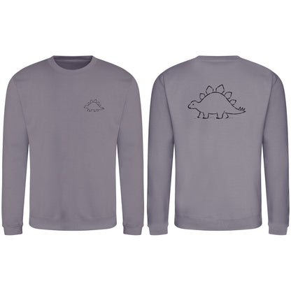 Stepping Stegosaurus Adult Sweatshirt - Wild Lines Dusty Lilac colour variant image