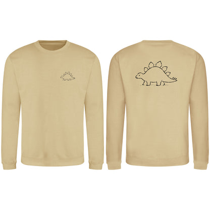 Stepping Stegosaurus Adult Sweatshirt - Wild Lines Desert Sand colour variant image