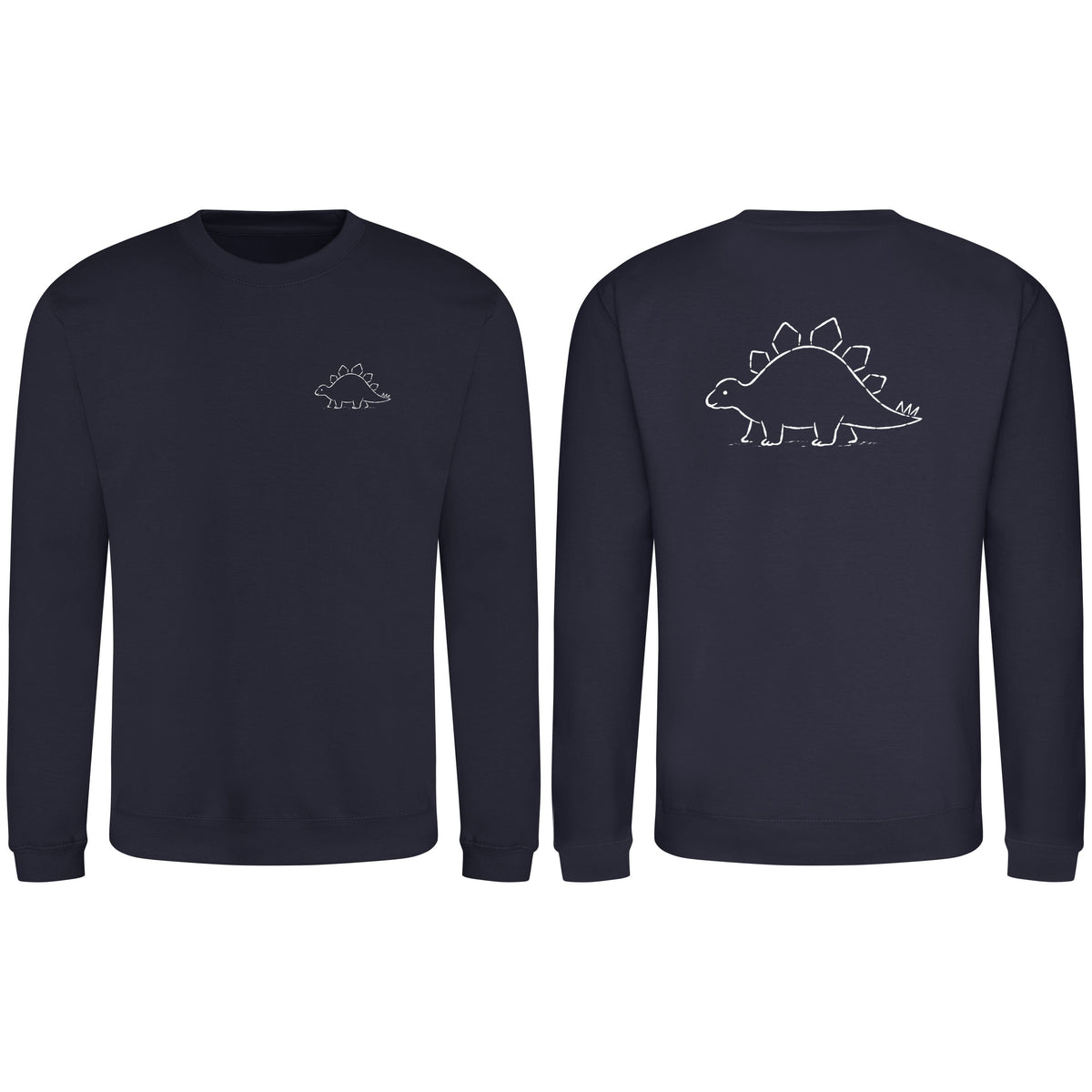 Stepping Stegosaurus Adult Sweatshirt - Wild Lines French Navy colour variant image