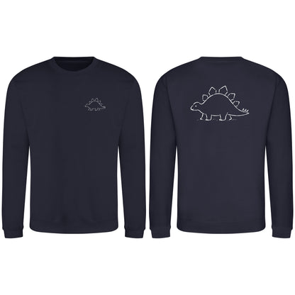 Stepping Stegosaurus Adult Sweatshirt - Wild Lines French Navy colour variant image
