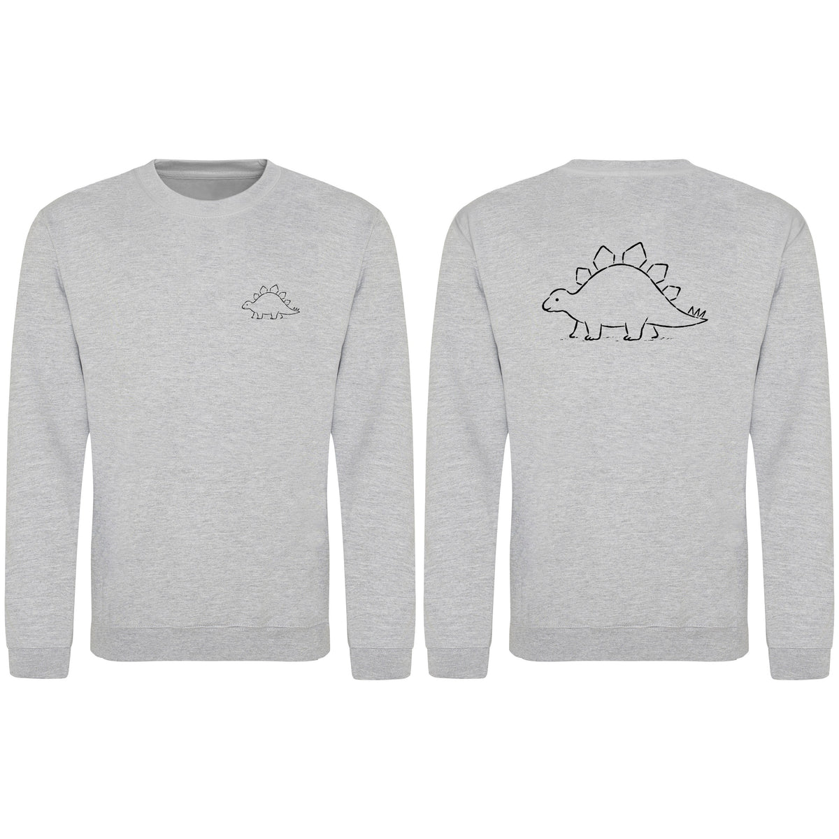 Stepping Stegosaurus Adult Sweatshirt - Wild Lines Heather Grey colour variant image