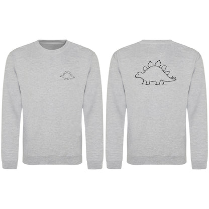 Stepping Stegosaurus Adult Sweatshirt - Wild Lines Heather Grey colour variant image