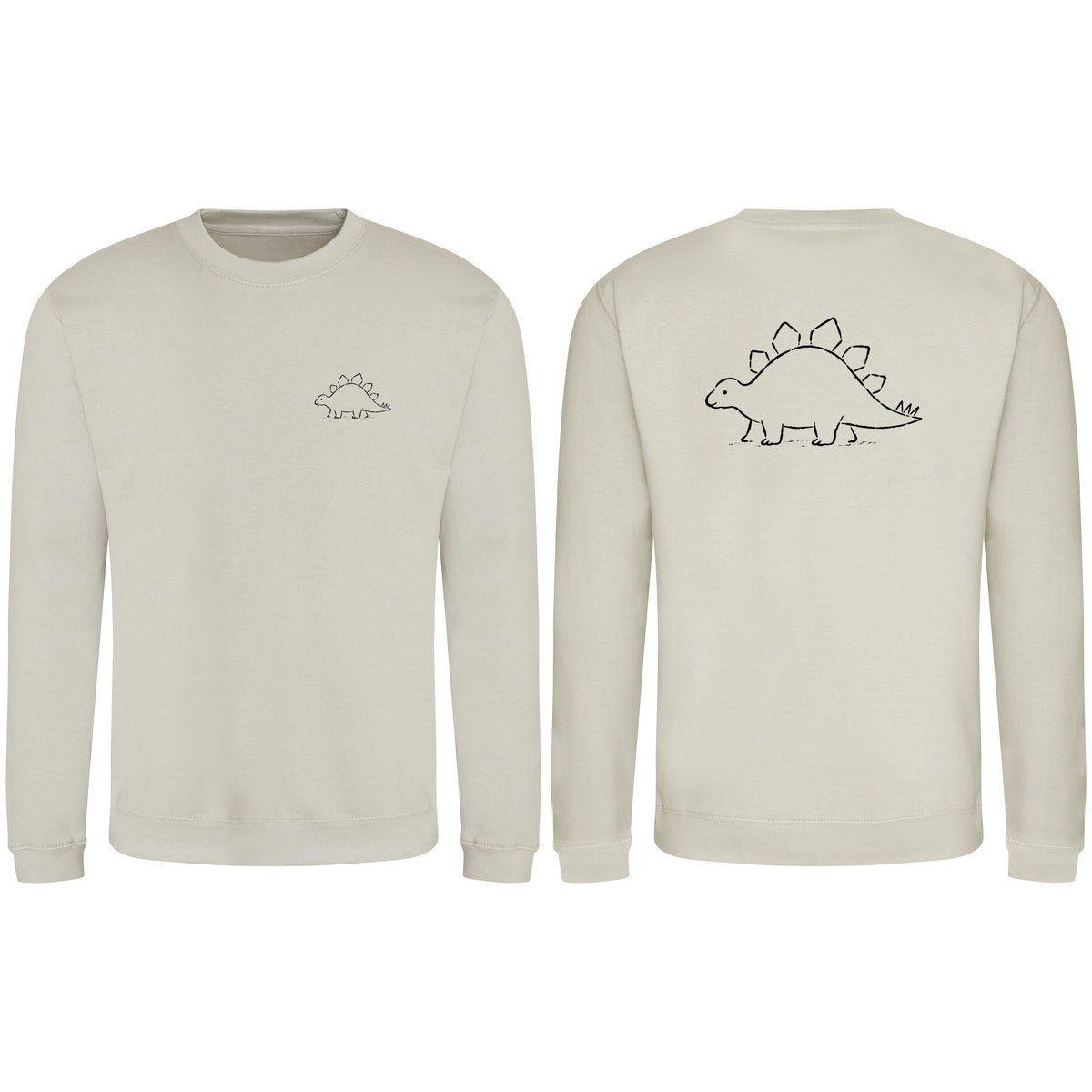 Stepping Stegosaurus Adult Sweatshirt - Wild Lines Natural Stone colour variant image