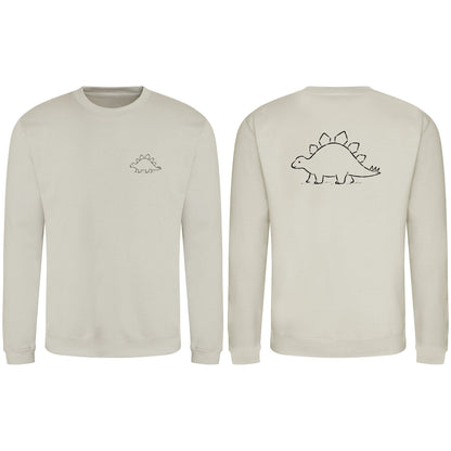 Stepping Stegosaurus Adult Sweatshirt - Wild Lines Natural Stone colour variant image