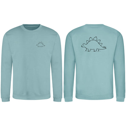 Stepping Stegosaurus Adult Sweatshirt - Wild Lines Seafoam colour variant image