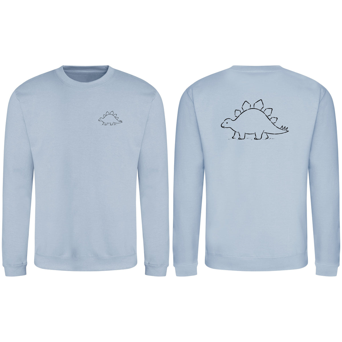 Stepping Stegosaurus Adult Sweatshirt - Wild Lines Sky Blue colour variant image