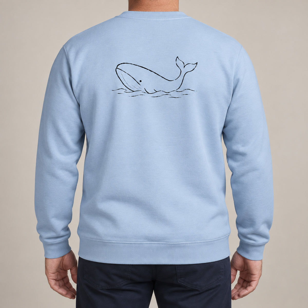 Drifting Whale Adult Sweatshirt - Wild Lines lead image