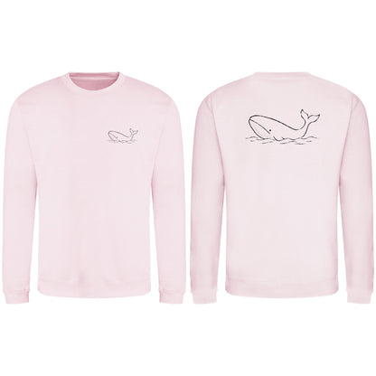 Drifting Whale Adult Sweatshirt - Wild Lines Baby Pink colour variant image