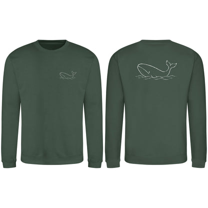 Drifting Whale Adult Sweatshirt - Wild Lines Bottle Green colour variant image
