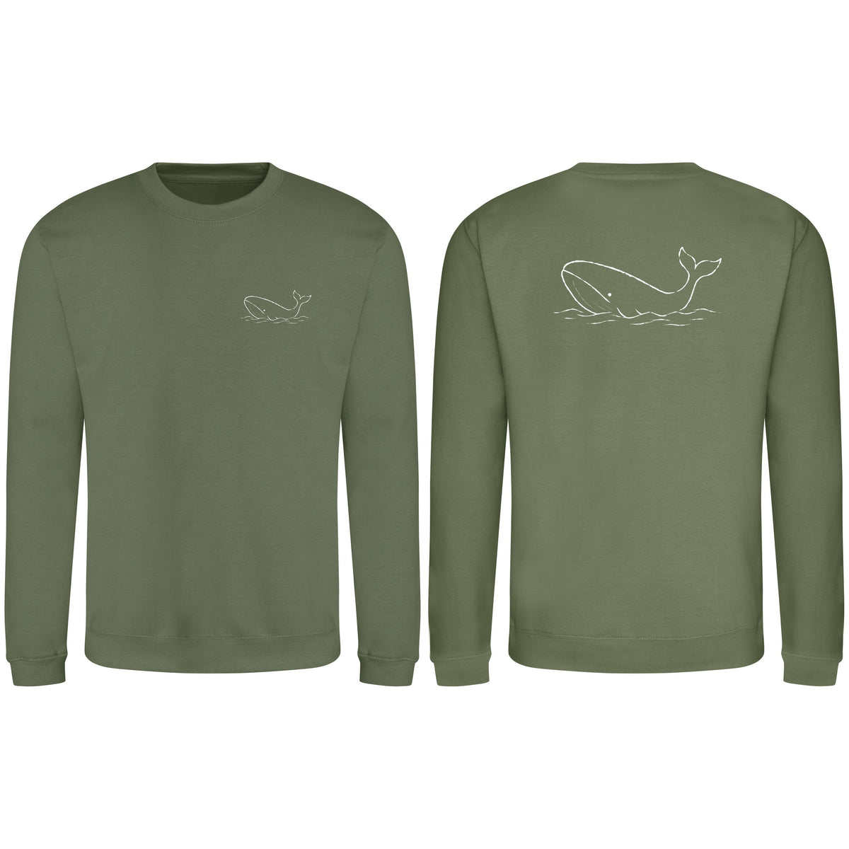 Drifting Whale Adult Sweatshirt - Wild Lines Earthy Green colour variant image